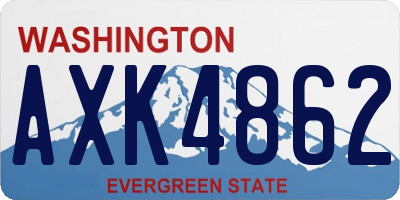 WA license plate AXK4862