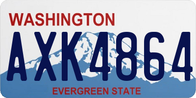 WA license plate AXK4864