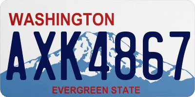 WA license plate AXK4867
