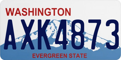 WA license plate AXK4873