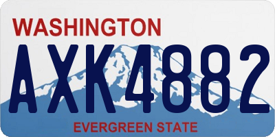 WA license plate AXK4882