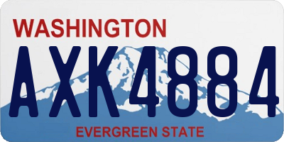 WA license plate AXK4884