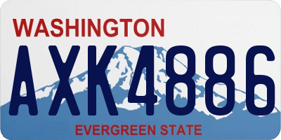 WA license plate AXK4886