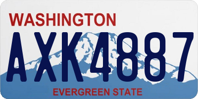 WA license plate AXK4887