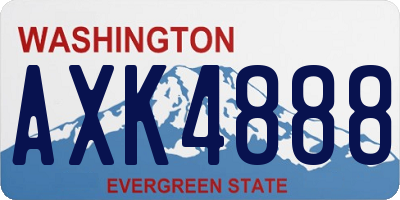 WA license plate AXK4888