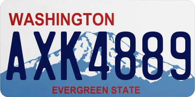 WA license plate AXK4889