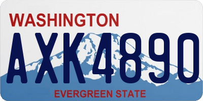 WA license plate AXK4890
