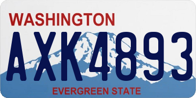 WA license plate AXK4893