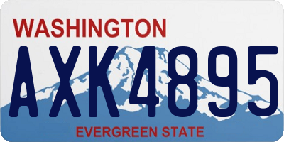 WA license plate AXK4895