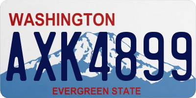 WA license plate AXK4899