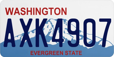 WA license plate AXK4907