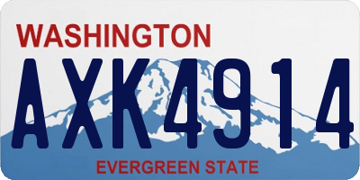 WA license plate AXK4914