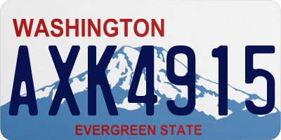 WA license plate AXK4915