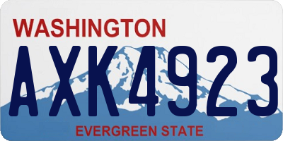 WA license plate AXK4923
