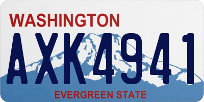 WA license plate AXK4941