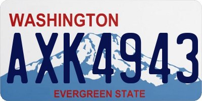 WA license plate AXK4943
