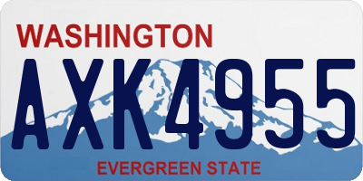 WA license plate AXK4955