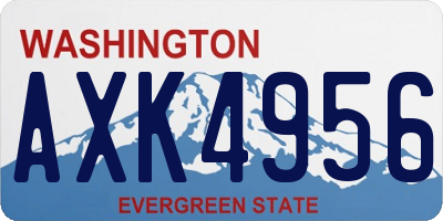 WA license plate AXK4956