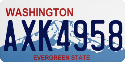 WA license plate AXK4958
