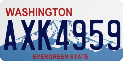 WA license plate AXK4959