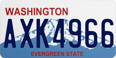 WA license plate AXK4966