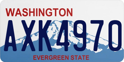 WA license plate AXK4970