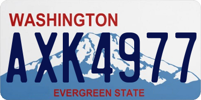 WA license plate AXK4977