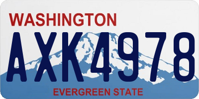 WA license plate AXK4978