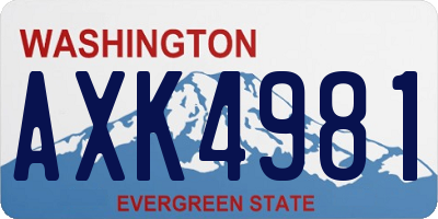 WA license plate AXK4981