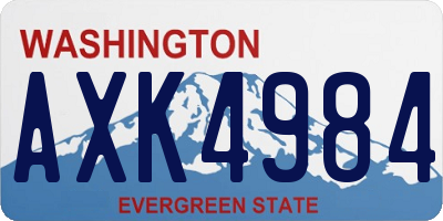 WA license plate AXK4984