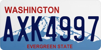 WA license plate AXK4997