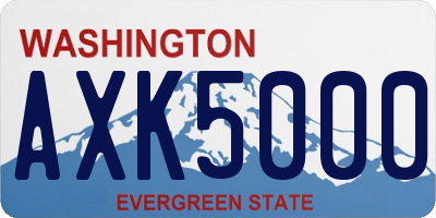 WA license plate AXK5000