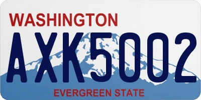 WA license plate AXK5002
