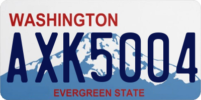 WA license plate AXK5004