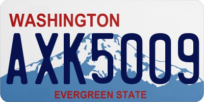 WA license plate AXK5009