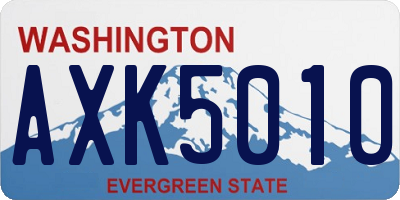 WA license plate AXK5010