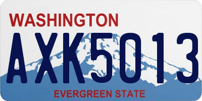 WA license plate AXK5013