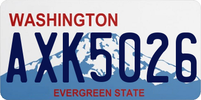 WA license plate AXK5026