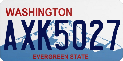 WA license plate AXK5027