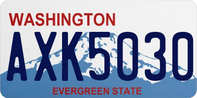 WA license plate AXK5030