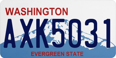 WA license plate AXK5031