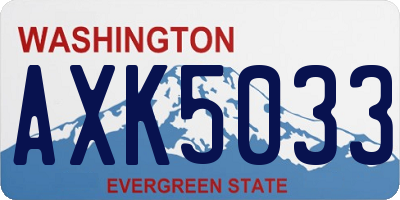 WA license plate AXK5033