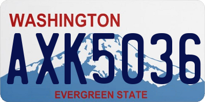 WA license plate AXK5036