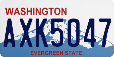 WA license plate AXK5047