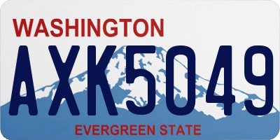 WA license plate AXK5049