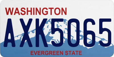 WA license plate AXK5065