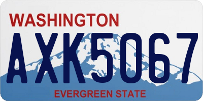WA license plate AXK5067