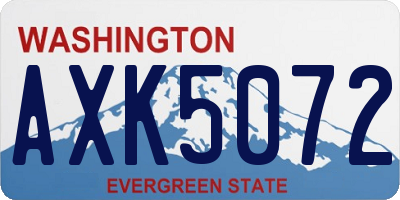 WA license plate AXK5072