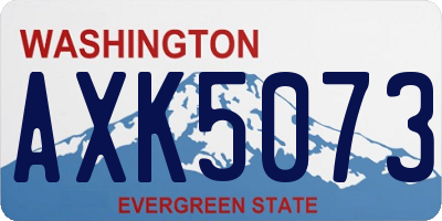 WA license plate AXK5073