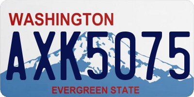 WA license plate AXK5075